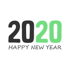 Happy New Year 2020. Calendar cover, brochure design, card, banner template. Cartoon style vector image.
