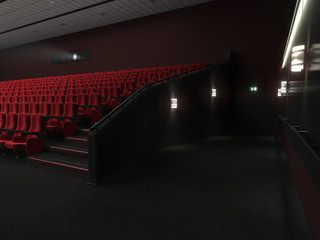 3D rendering modern cinema