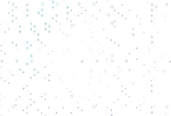 Light BLUE vector background with math characters.