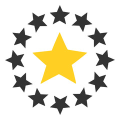 Stars in circle shape icon. Template for award, price, reward. Vector image.