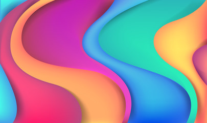 Colorful 3D abstract background with paper cut shapes