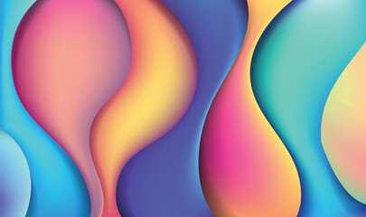 Colorful 3D abstract background with paper cut shapes