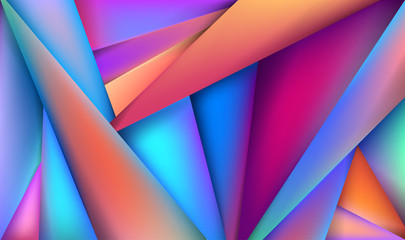 Fototapeta premium Colorful 3D abstract background with paper cut shapes