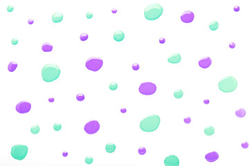 Nail polish drops pattern background in trendy mint and purple colors. Abstract paint circles background for beauty and fashion, copy space