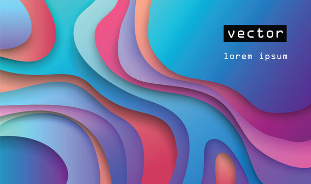 Colorful 3D abstract background with paper cut shapes