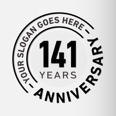 Fototapeta premium 141 years anniversary logo template. One hundred and forty-one years celebrating logotype. Vector and illustration.