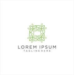 Feminine Modern Leaf Logo Design inspiration . Natural product logo design vector template . 