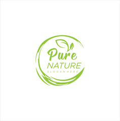 Natural logo design vector template . Leaf Logo Icon Organic Design Illustration