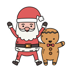 santa and gingerbread man decoration merry christmas