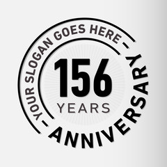 156 years anniversary logo template. One hundred and fifty-six years celebrating logotype. Vector and illustration.