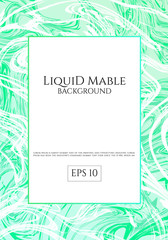 Green liquid mable background art luxury white swirl flow style with space for your your text