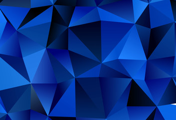 Dark BLUE vector background with polygonal style.