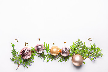 Beautiful Christmas composition on white background
