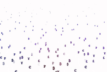 Light Blue, Red vector background with financial symbols.