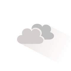Clouds icon with shadow. Flat vector illustration