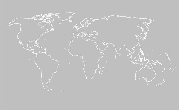 Fototapeta Vector world map template global outline earth