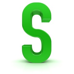 Naklejka premium S letter 3d green sign