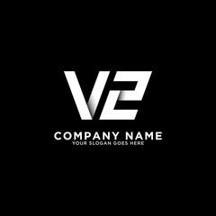 VZ letter logo designs, clean and clever logo template