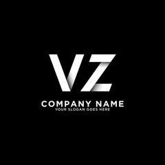 VZ letter logo designs, clean and clever logo template