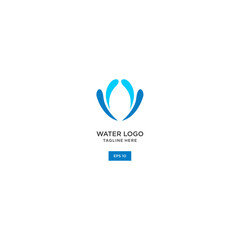 Water wave Logo Template vector design .