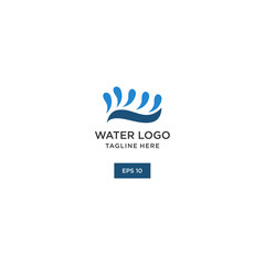 Water wave Logo Template vector design .