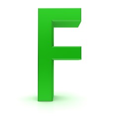F letter 3d green sign character type alphabet text