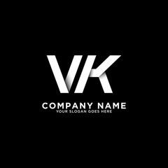 VK letter logo designs, clean and clever logo template
