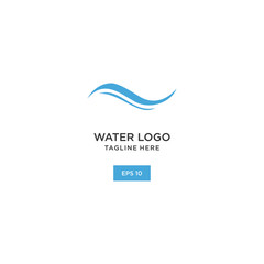 Water wave Logo Template vector design .