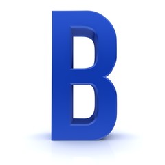 b letter blue sign 3d