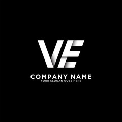 VE letter logo designs, clean and clever logo template