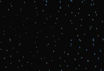 Dark BLUE vector template with currency.