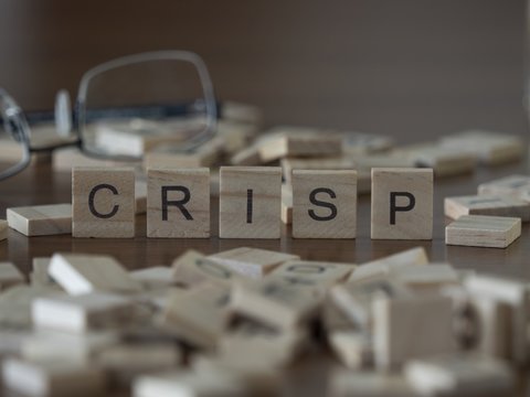 The concept of Crisp represented by wooden letter tiles