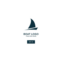 Sail Boat vector logo concept, travel logo template 