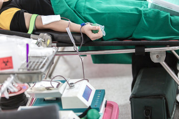 Blood donation, blood transfusion, and check specified concept in hospital