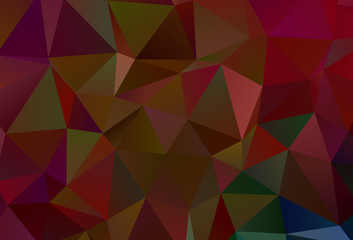 Dark Green, Red vector triangle mosaic texture.