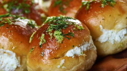 Russian Garlic cakes with cottage cheese