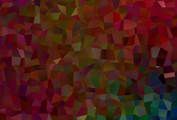 Dark Green, Red vector abstract polygonal pattern.