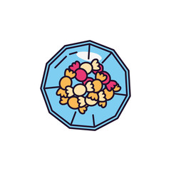 glass wrapped sweet and candies icon line fill