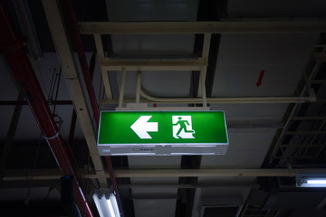 Fire exit in factory. Thailand