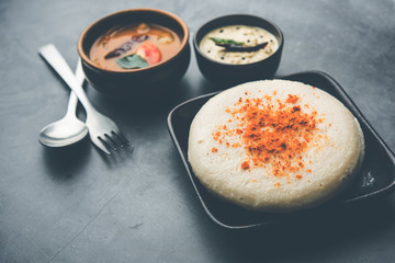 Thatte or Taste Idli also known as Plate Idly is a Popular south Indian Food, served with sambar and chutney. 