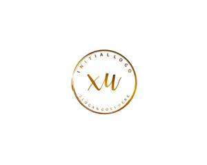  XU Initial handwriting logo vector