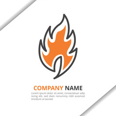 Modern fire flame logo icon design concept, for your company, corporate