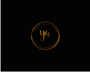 YA Initial handwriting logo vector