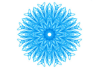 Abstract blue shape like a snowflake on a white