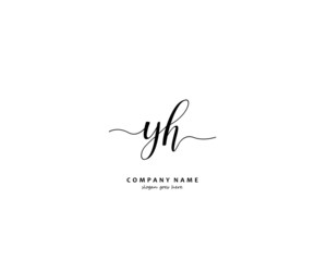 YH Initial handwriting logo vector