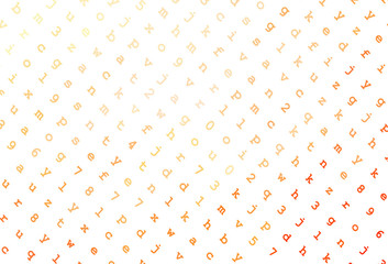 Fototapeta na wymiar Light Orange vector pattern with ABC symbols.