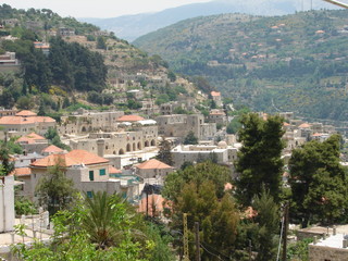 Fototapeta na wymiar Deir El Qamar village and old architecture in mount Lebanon Middle east