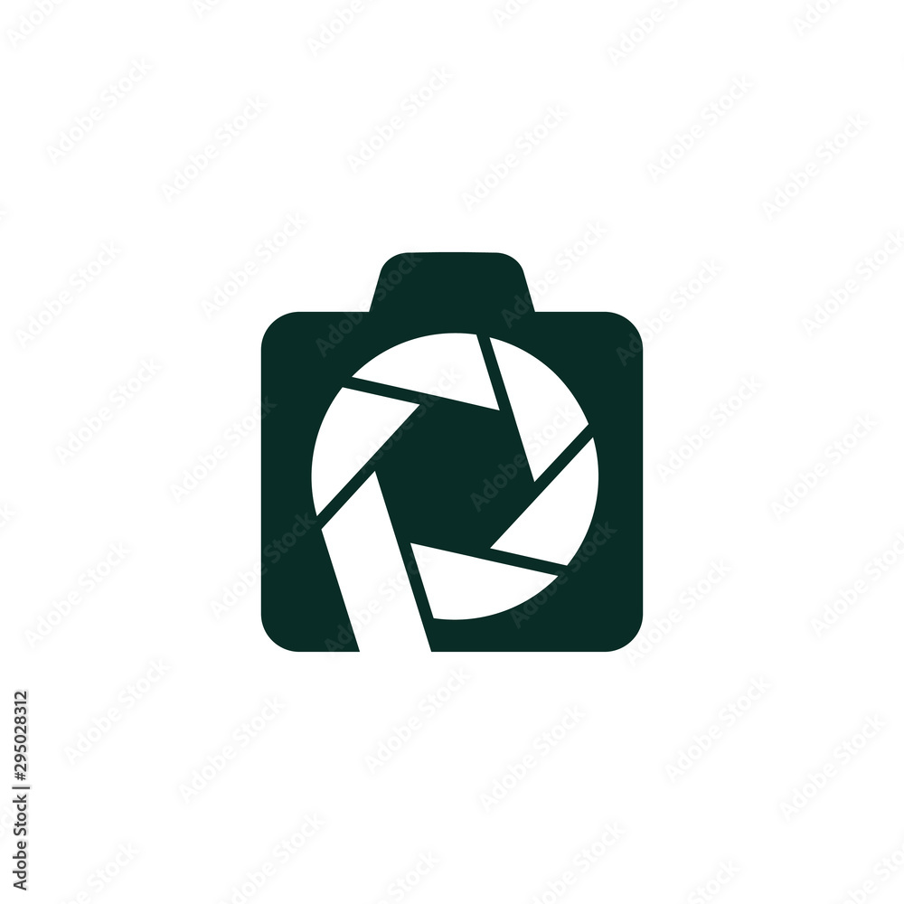 Poster camera logo. photography symbol. icon. shutter vector illustration.