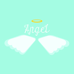 Christmas angel, art, background, vector illustration