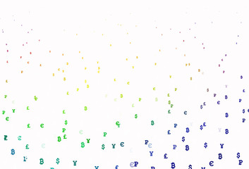 Light Multicolor vector texture with colored currency signs.